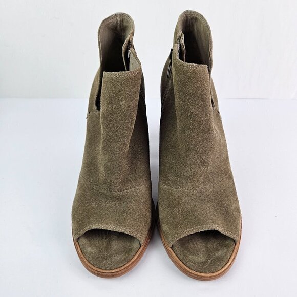 Vince Camuto Katleen Prairie Dust (Taupe) Suede Peep Toe Ankle Boot 8 - Picture 2 of 10